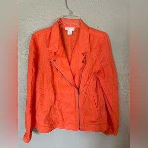 100% Linen Cynthia Rowley coral jacket